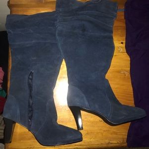 Hot in Hollywood tall suede blue boots